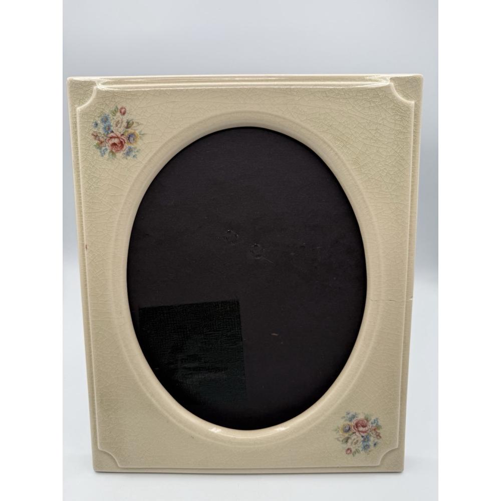 Vintage Terragrafics 1982 Hand Painted Floral Porcelain Picture Frame